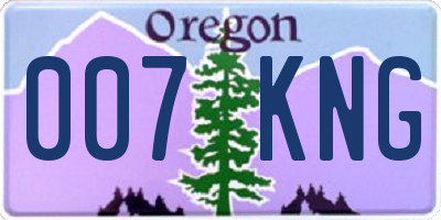 OR license plate 007KNG