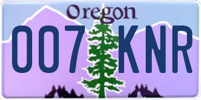 OR license plate 007KNR