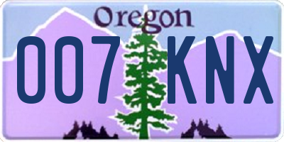 OR license plate 007KNX