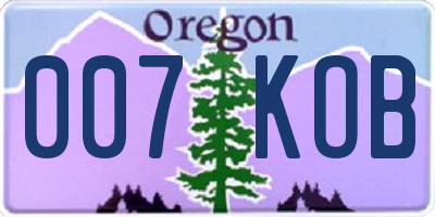 OR license plate 007KOB