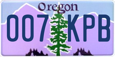 OR license plate 007KPB