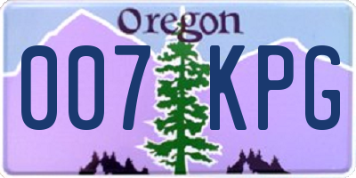 OR license plate 007KPG