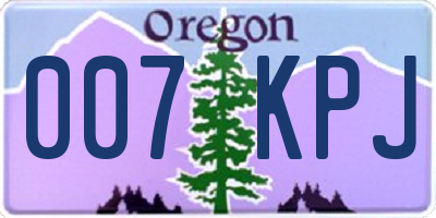 OR license plate 007KPJ