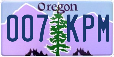 OR license plate 007KPM