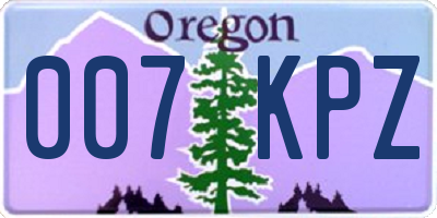 OR license plate 007KPZ