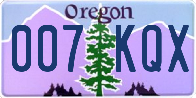 OR license plate 007KQX