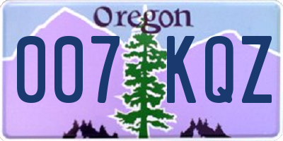 OR license plate 007KQZ