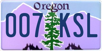 OR license plate 007KSL