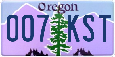OR license plate 007KST