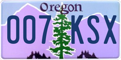 OR license plate 007KSX