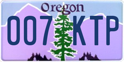 OR license plate 007KTP