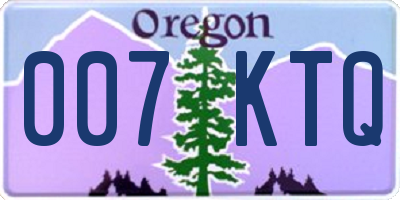 OR license plate 007KTQ