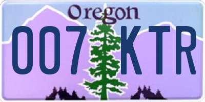 OR license plate 007KTR