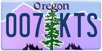 OR license plate 007KTS
