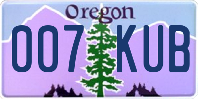 OR license plate 007KUB