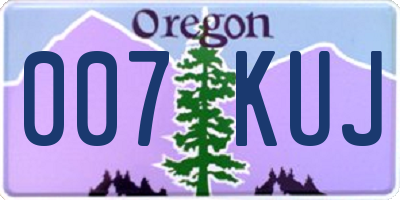 OR license plate 007KUJ