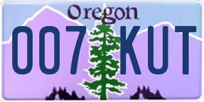 OR license plate 007KUT