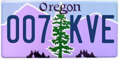 OR license plate 007KVE