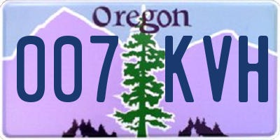 OR license plate 007KVH