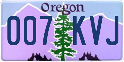 OR license plate 007KVJ