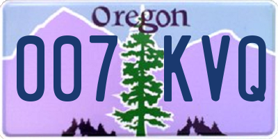 OR license plate 007KVQ