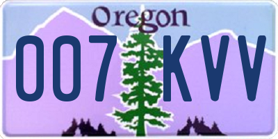 OR license plate 007KVV