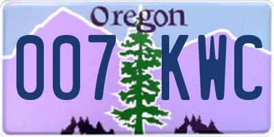 OR license plate 007KWC