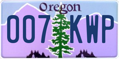 OR license plate 007KWP