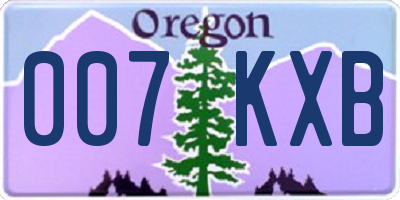 OR license plate 007KXB