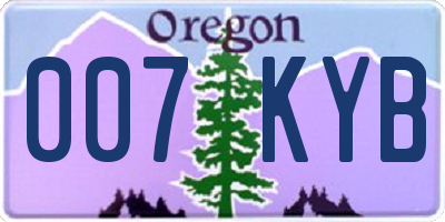 OR license plate 007KYB