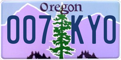 OR license plate 007KYO
