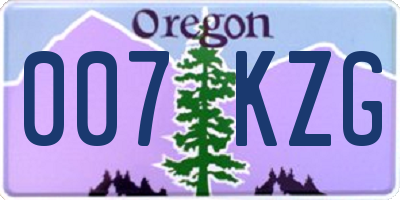 OR license plate 007KZG