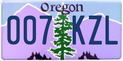 OR license plate 007KZL
