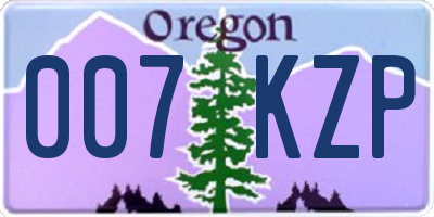 OR license plate 007KZP