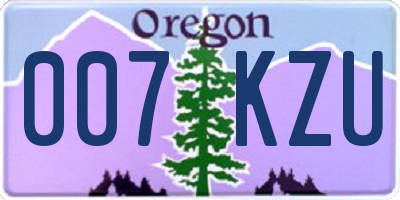 OR license plate 007KZU