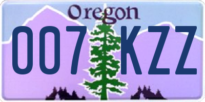 OR license plate 007KZZ