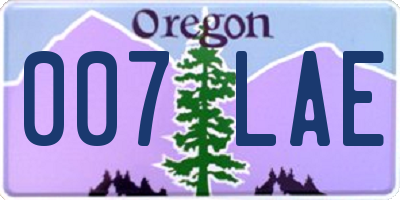 OR license plate 007LAE