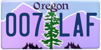 OR license plate 007LAF
