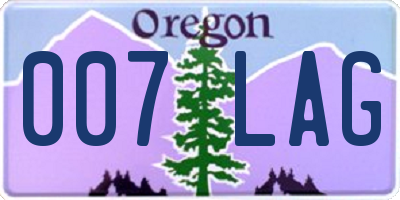 OR license plate 007LAG