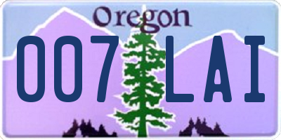 OR license plate 007LAI