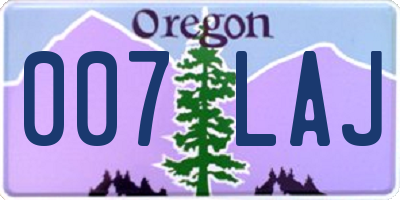 OR license plate 007LAJ