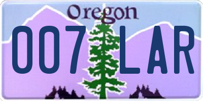 OR license plate 007LAR