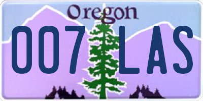 OR license plate 007LAS