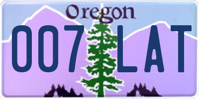 OR license plate 007LAT