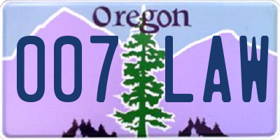 OR license plate 007LAW