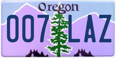 OR license plate 007LAZ
