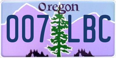 OR license plate 007LBC