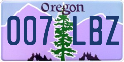 OR license plate 007LBZ