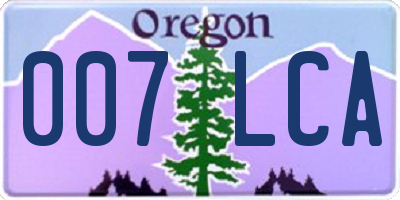 OR license plate 007LCA