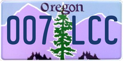 OR license plate 007LCC